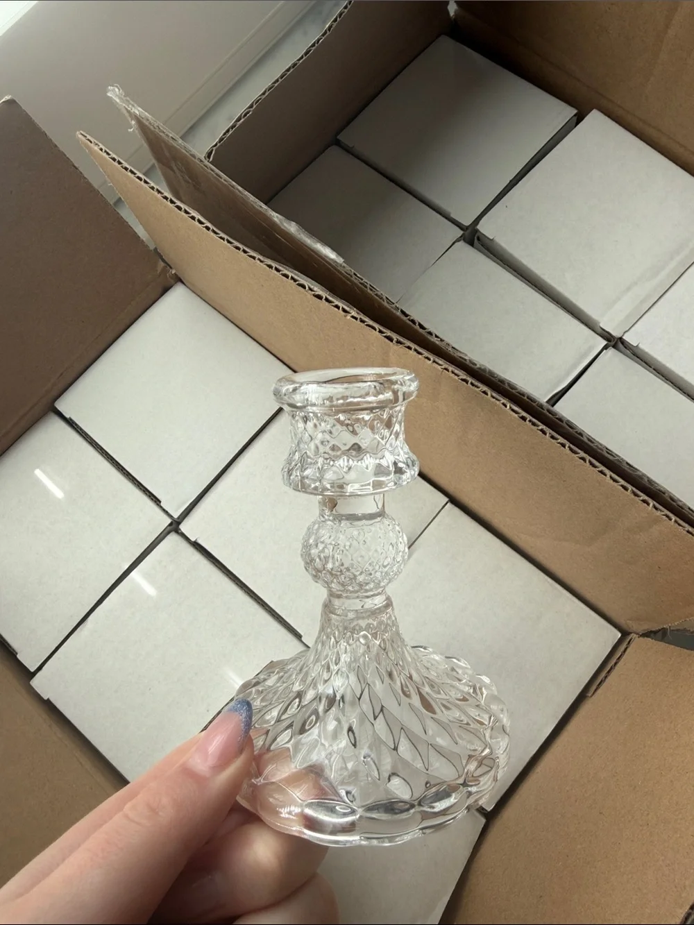 Glass Taper Candle Holder